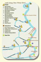 Mapa kanałów na rzece Menam Chao Phraya